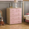 Junior Vida Neptune Commode à 5 tiroirs de Rangement Moderne pour Chambre d'enfant (Rose et chêne)