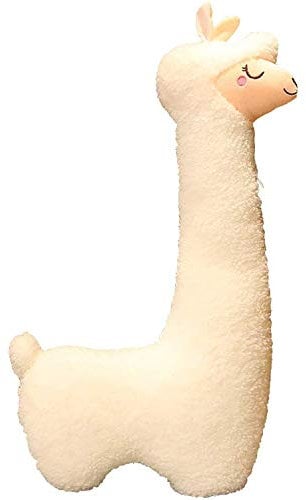 Celawork 100cm Alpaka Kuscheltier, Alpaka-Plüschtier mit langem Hals, Weiches Alpaka-Kissen-Stofftier, Alpaka-Plüschtier, Sofakissen Kissen Cartoon Gefüllte Puppen (Weiß, 100cm)