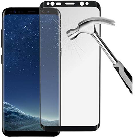 HQ-CLOUD 1 Verre Trempé Couverture Complète Pour SAMSUNG GALAXY S8 .Film de Protection d'écran BORD NOIR- Anti Rayures - Ultra Résistant Dureté 9H