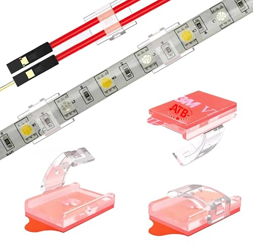 ATB- LED Strip Light Self-Adhesive Mounting Brackets and Clips,LED Strip Light Holder 100pcs (101)