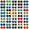 MWOOT 100 Pcs 12MM Yeux Verre Cabochon, Glass Cabochon Eyes Dragon Eyes, 50 Style Coloré Chat Hibou Oiseau Imprimé Verre Yeux pour DIY Fabrication Bijoux Poupee Crafts Projets Halloween Décoration