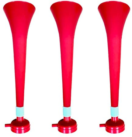 FUN FAN LINE - Pack 3 Resistant Plastic Vuvuzelas | Cheering Trumpets for Football, Sports Events and Parties | Extreme Noise Horn 120 DB | Party Favors for Fans (Switzerland)
