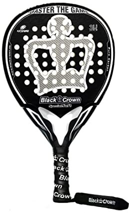 Black Crown - Pala de Padel Special Soft - Forma lágrima - Superficie Rugosa - Equilibrio Control y Potencia - Peso 355 gr - Marco 38 mm 80% Fibra de Carbono - Resistente - Nivel Avanzado