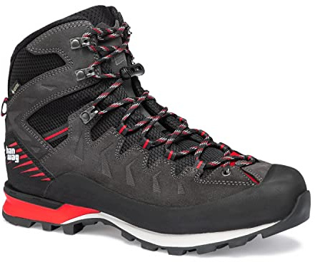 Hanwag M Makra Pro GTX Grau - Gore-Tex Stabiler technischer Herren Gore-Tex Bergschuh, Größe EU 46.5 - Farbe Asphalt
