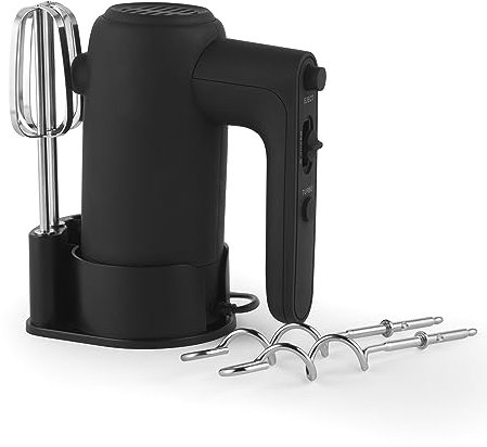 Petra Batteur Électrique 5 Vitesses 300W, Fouet Cuisine, Crochets Pétrin Inclus, Compatible Lave-Vaisselle, Design Pratique et Ergonomique, Parfait pour Recettes de Pâtisserie et Cuisine Quotidienne