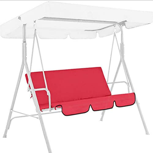 KENANLAN Rocking Cushion Seat Cover, Swing Canopy Replacement Cover,Outdoor Patio Swing Cushion 3 Seater Rocking Chair Cushion, Swing Seat Pad, Waterproof Cover, Swings, Canopy (red)