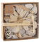 J-Line by Jolipa Potpourri Fleurs et Noix en Bois Blanc 18x18x6 cm