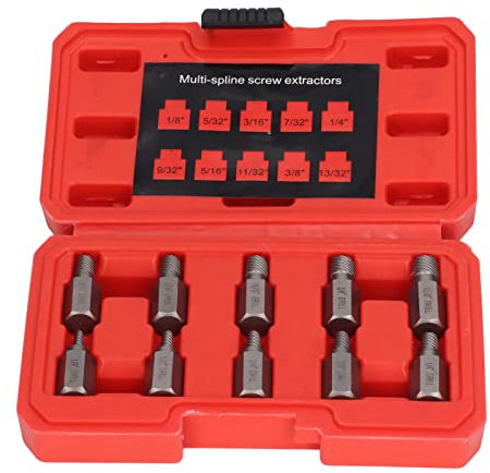 Ensemble D'extracteurs De Vis 10 Pièces, Extracteur De Boulons Hexagonaux Multi-cannelures Faciles à Retirer, Extracteurs En Acier Allié Au Chrome-Molybdène