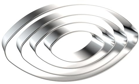 Ausstechformen-Set mit Fußball-Motiv, groß, 12,7 cm, 10,2 cm, 7,6 cm, 5,1 cm, 4 Stück, American Football-Ausstechformen, Formen – Edelstahl