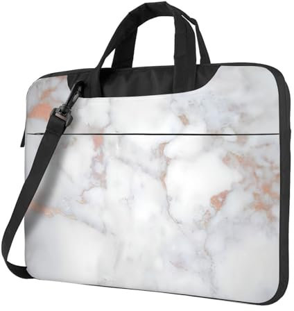 OPSREY White Marble Rose Gold printed Laptop Bag Ultra-thin Laptop Sleeve Portable Computer Protective Bag