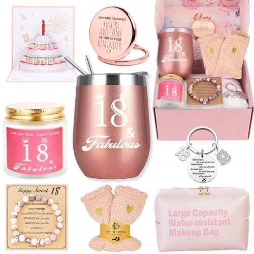 18th Birthday Gifts for Girls, Gifts for 18 Year Old Girls Best Friends Female Daughter Sister Her Girlfriend Coworker Bestie Women Birthday Unique