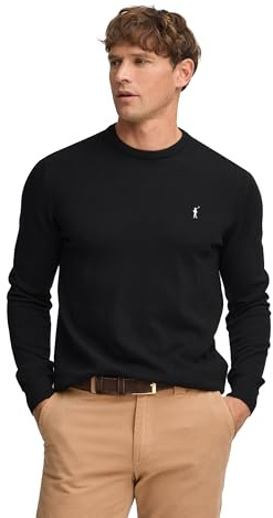 Polo Club Jersey Básico de Punto con Cuello Redondo Hombre - Suéter 100% Algodón con Logo Bordado