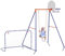 Outsunny Set de balançoire 3 en 1, portique de balançoire en acier Balançoire pour enfants avec but de football, panier de basket-ball, balançoire de jardin Portique de balançoire Outdoor pour enfants