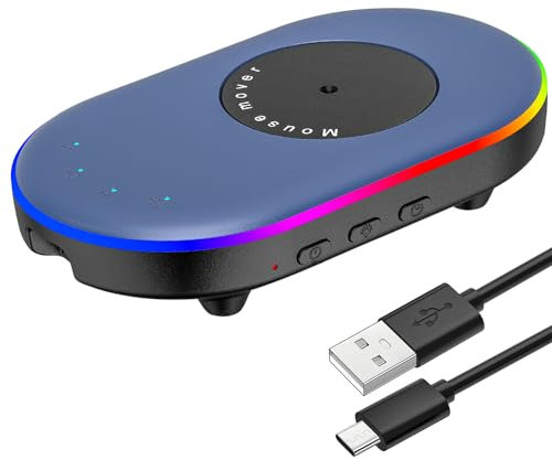 LED Maus Beweger Unauffindbares Maus Jiggler mit Timer, Maus Mover für Steuerbare LED-Leuchten und Computer-Aktivzeit - Ein/Aus-Schalter, treiberloser Schüttler, um den PC aktiv und sicher zu halten