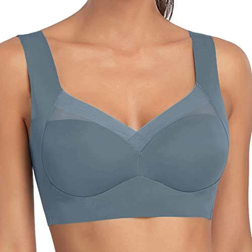 Prime of Day Angebote 2024 BH Durchsichtige Träger Und Rücken Long BH Mit Vorderverschluss BH Schalen Selbstklebend BH Selbstklebend Push Up Eisseide BH Ultradünner Spitzen Bralette Damen