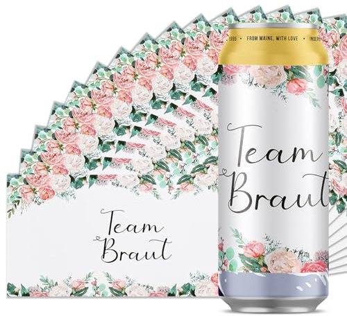HSLXBY Prosecco Aufkleber, 15 Stück Sticker für Prosecco Dosen, Aufkleber Banderole selbstklebend, JGA Getränkedosen, Kann direkt DIY Stick auf Flaschen und Getränke (8.3in*3.9in)