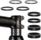 8 STK Fahrrad Vorbau Spacer, 1/8 Zoll Fahrrad Vorbau Steuersatz-Abstandhalter, Kohlefaser Lenker Spacer Schwarz Abstandshalter Distanzringe Fahrradgabel Steuersatz Spacer für Rennrad(Schwarz)