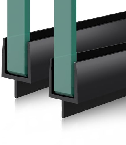 Mai & Mai Joint Porte Noir en PVC 60cm pour Paroi de Douche Joint d'étanchéité pour Verre 6mm Joint Inférieur Design S018