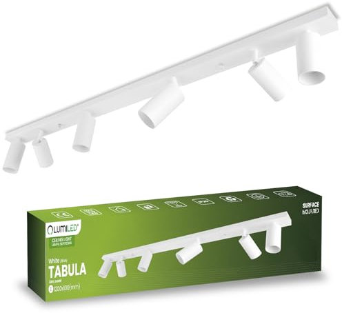 Lumiled Deckenleuchte Deckenspot Deckenstrahler 6-flammiger Spot Spotlampe für Decke Spotleuchte Deckenlampe Innenleuchte Spots Downlight schwenkbar drehbar Weiß rund 6x GU10 Fassung 230V