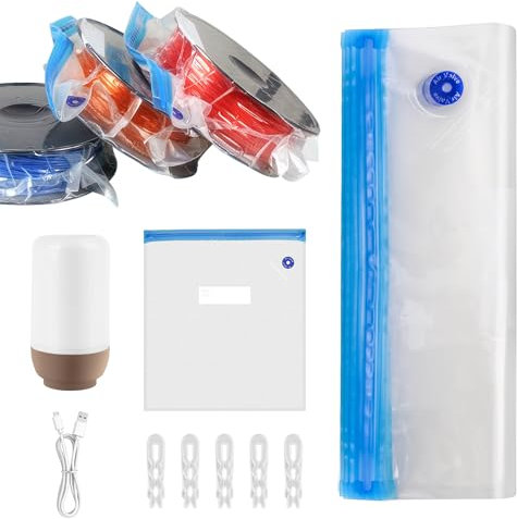 Euakee Sacchetti Sottovuoto per Filamenti 3D, 30 Pezzi Buste Sottovuoto con Pompa Automatica, a Prova di uUmidità e Polvere, Mantiene il Filamento Asciutto, 34 * 30cm