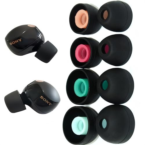 Rhinenet Silicone Earbuds Tips for Sony 1000XM5/1000XM4/LinkBuds S/WF-C500/WF-C700N Earbuds WF WI XBA Earbuds, with Storage box, 4 Pairs (XS+S+M+L)