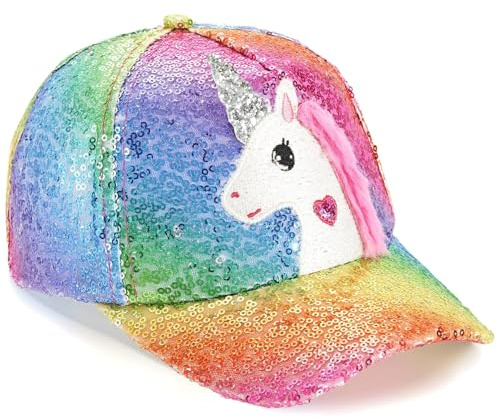 WAWSAM Mädchen Basecap Kinder Baseballkappe Verstellbare Cap 4–8 Jahre | Mit Wendepailletten, Baumwolle, Gebogenem Schirm und Verstellbarem Verschluss, Ideal für Alltag und Freizeit