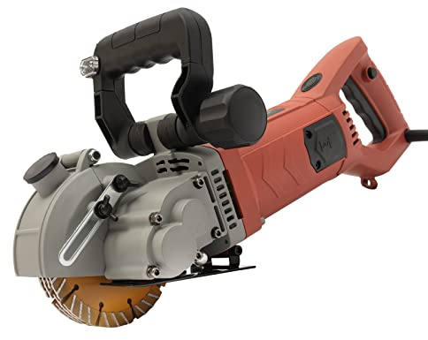 4800W Mauernutfräse Elektrische Schlitzfräse Mauerfrase mit Leckage-Schutz 6200 U/min Wandfräse Mauerrillenschneidemaschine für Bauarbeiten, Dekoration, Abbrucharbeiten