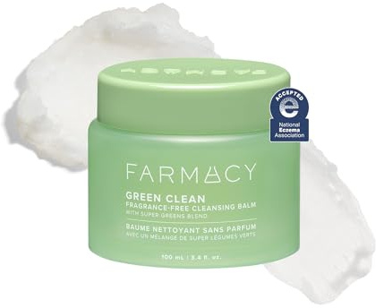 Farmacy Make-up-Entferner, Reinigungsbalsam, parfümfrei, wasserfester Make-up-Entferner + ölbasierter Reiniger, sanftes Peeling-Doppelreiniger, schmilzt von Balsam zu milchigem Schaum (ml)
