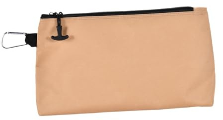 Qianly Tool Bag Tool Pouch with Zipper Portable Organizer Storage Bag for Men Tools Household Stationary Gadgets Carpenter, Khaki