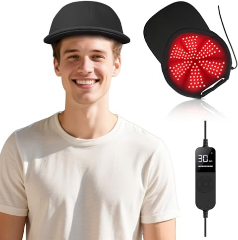 LLLT Rotlicht-Haarkappe für Männer & Frauen, 660/850/940nm | Mit 5 Intensitätsstufen, 10–300Hz Pulsmodi und Timer für die regelmäßige Kopfhaut- und Haarpflege zu Hause
