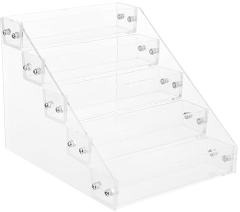 COLLBATH Acrylic Nail Polish Display Rack Organizer for Manicure Salon with Design, Reusable and Stylish Cosmetic Display Shelf for Organising Dressing Table