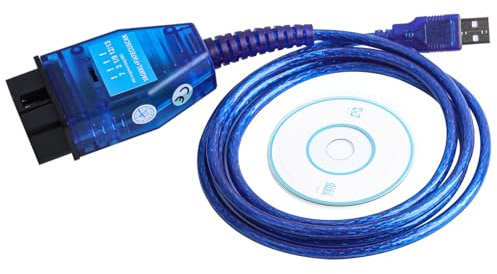 AUTANCTOR OBD2 Diagnosekabel USB für V-W, Au-di, Sk-oda und Seat, Auto-ECU-Scanner USB-Kabel Kompatibel für VAG KKL 409 FT232RL Software mit Schalter
