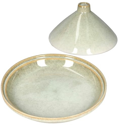 MamboCat Tajine in gres verde chiaro, teglia orientale con coperchio, teglia da forno e da forno mediterranea, ciotola con coperchio