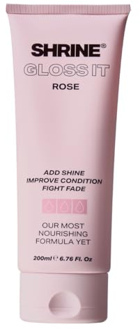 SHRINE Gloss It ROSE Colour Depositing Hair Mask | 200ml | Adds Soft Rose Pink Tones | Mirror Shine | Deep Conditioning | Quick Application | Lasts Up To 10 Washes