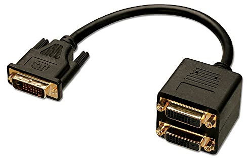 Lindy DVI Splitter Cable - Cable DVI (0.18 Metros), Negro