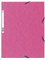 Exacompta 55520E Einschlagmappe. Aus extra starkem Colorspan-Karton mit 3 Innenklappen und 2 Gummizügen DIN A4 rosa Sammelmappe Dokumentenmappe für Büro und Schule