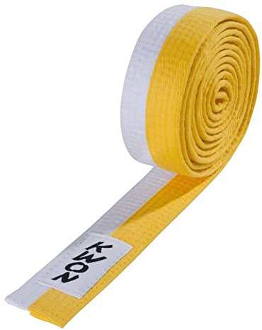 Budo-Gürtel 2-farbig (weiß/gelb, 320)