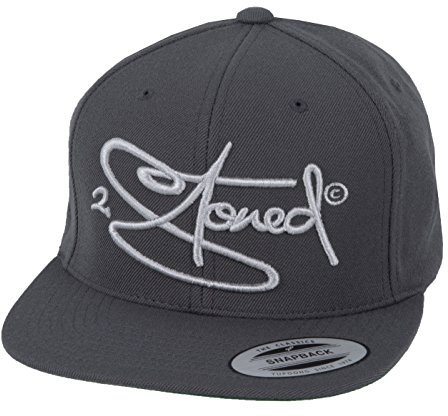 2Stoned Original Flexfit Snapback Baseball Cap Dark Grey mit 3D-Stick