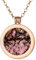 Morella Damen Halskette Gold 70 cm Edelstahl und Anhänger mit Edelstein Rhodonit Coin 33 mm Chakren Scheibe in Schmuckbeutel