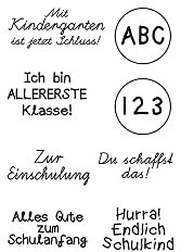 EFCO Stempel Clear Stamps Einschulung 8-teilig 10,5x7,4cm