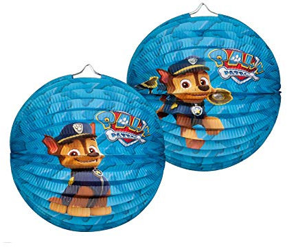 TIB Heyne 13184 - Rundlaterne, Paw Patrol, Ø25cm, schwer entflammbar, Hundemotiv, St. Martin, Laternenumzug