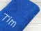 ★ Duschtuch mit Namen Bestickt ★ Handtuch ★ Geschenk ★ Badetuch ★ 500 g/m2 ★ 70 x 140 cm ★ (70 x 140 cm, Blau) (140221)