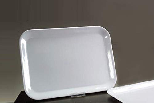 GICOS SRL Vassoio Rettangolare Senza Manici in MELAMINA Serie Bianco 33X25CM LAD-598869