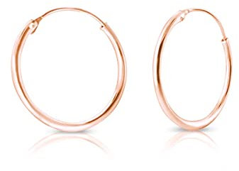 Earrings for Women - Boucle doreille Rose - Creoles Femme - Boucles d'oreilles Femme Plaqué Or - Créoles - Bijoux Doré - Bijoux Doré - Boucle d'oreille Creole Femme - Boucle Oreille Or - 25 mm