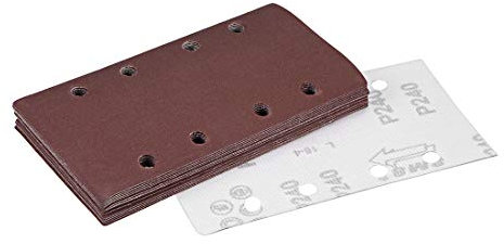 sourcing map 240 Grit 1/3 Sanding Sheet Sander Sandpaper Hook and Loop Pads 8 Hole 15pcs