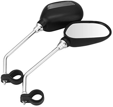 Rückspiegel für Fahrradlenker, reflektierend, Weitwinkel, 360D-Drehung, 2,2 cm, Halterung für MTB, BMX, Mountainbike, Rennrad, 2 Stück (Kunststoffbügel auf)
