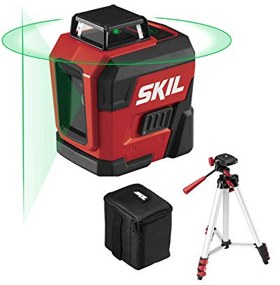 SKIL 100ft Self-Leveling Green Cross Line Laser with Rechargeable Battery, Tripod & Bag - LL9322G-01