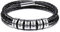 MeMeDIY Personalisierte Armbänder Gravur 2-6 Namen ID für Frauen Männer Echtes Leder Edelstahl Perlen Geflochtene Manschette Brautjungfer Geschenke Bester Freund (6 Silber perlen)