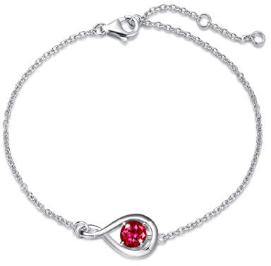 FANCIME Infinity Geburtsstein Armbänder Sterling Silber Schmuck für Damen | vergoldet Unendlichkeit Edelstein Armband feiner Schmuck Muttertag Weihnachten Jubiläums Geburtstag Geschenke für Frau Mama