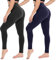 CAMPSNAIL 2er Pack Leggings Damen Schwarz High Waist Sport Leggins Blickdicht Sporthose für Gym Yoga(Schwarz& Dunkelblau,L-XL)